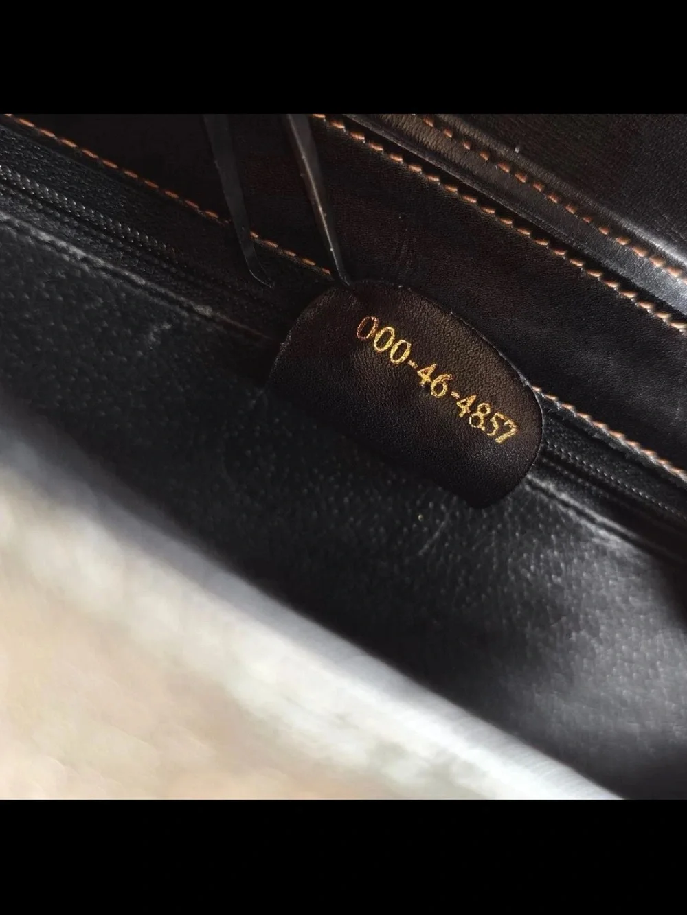 Gucci Black Monogram Satchel with Gold-Tone Oval Emblem